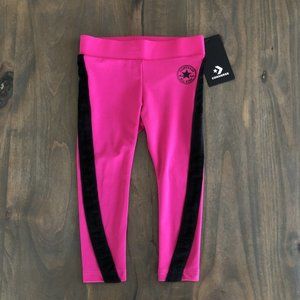 Sz 4  Pink & Black Converse Leggings